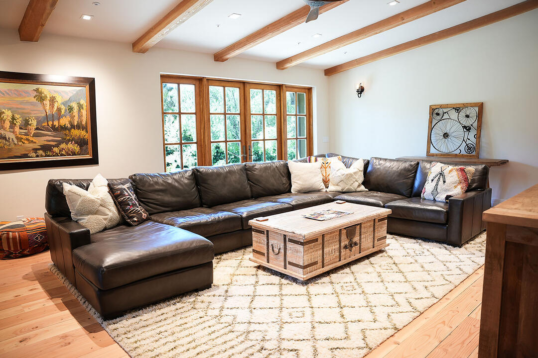 Large sectional couch in living space